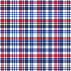 Plaid Seamless Pattern - Patriotic plaid repeating pattern design