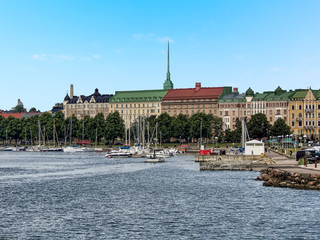 A view from the South Harbour towards the marina in the Finnish capital, Helsinki in the summertime