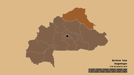 Location of Sahel, region of Burkina Faso,. Pattern