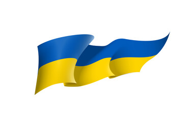 Ukraine flag state symbol isolated on background national banner. Greeting card National Independence Day of the republic of Ukraine. Illustration banner with realistic state flag.