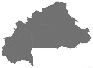 Burkina Faso on white. Bilevel