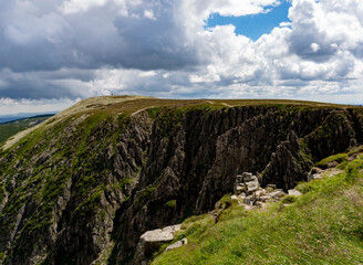 mountain landscape with blue sky and clouds