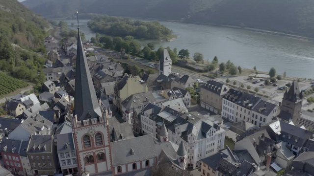 Bacharach Townscape Aerial and Rhine River