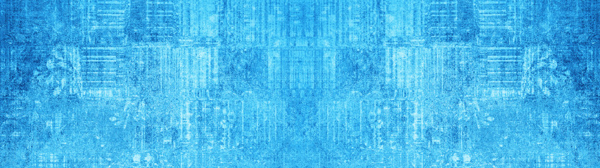 Old abstract blue vintage shabby patchwork motif tiles stone concrete cement wall texture wallpaper...