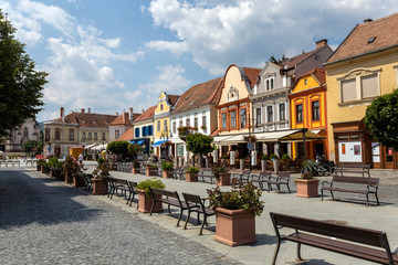 Old buildings on the Main square in Koszeg, Hungary