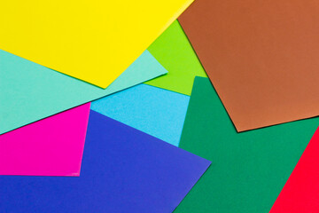 Colorful papers geometry flat composition background
