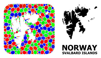 Mosaic Hole and Solid Map of Svalbard Islands
