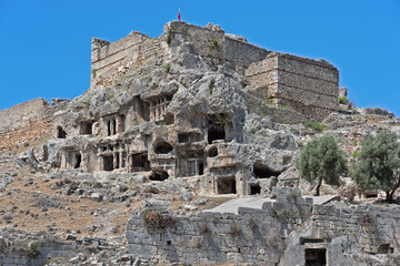 The Tlos stone tombs settlement in Turkey