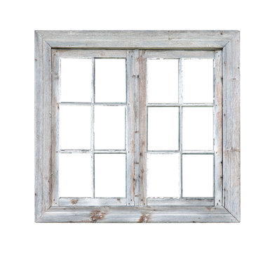 old white Window isolated on white background