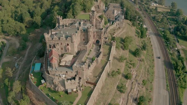 Reichenstein Castle Fast Motion Drone Shot