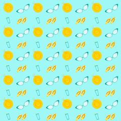 pattern - glasses against the background of mollusks and small details.