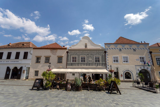 Sgraffito-house on the Jurisics square in Koszeg, Hungary