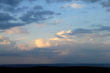 Clouds in the sky in the evening at sunset