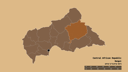 Location of Haute-Kotto, prefecture of Central African Republic,. Pattern