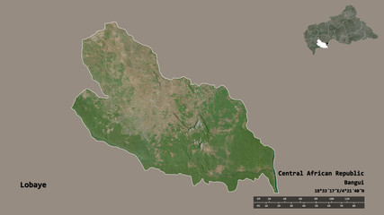 Lobaye, prefecture of Central African Republic, zoomed. Satellite