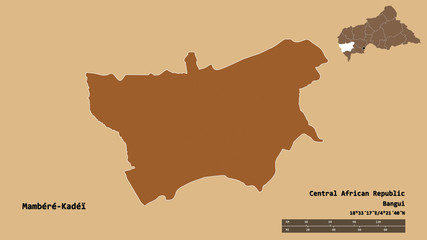 Mambéré-Kadéï, prefecture of Central African Republic, zoomed. Pattern