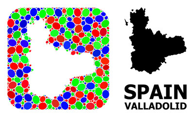 Mosaic Stencil and Solid Map of Valladolid Province