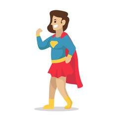 Simple minimalist cute super mom character design illustration