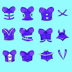  arge set of clothes for men and women. fashion icons. vector illustration.happy Halloween costume women vector