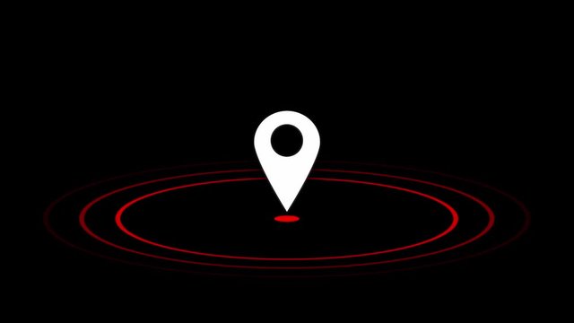 animated map pointer with pin icon
