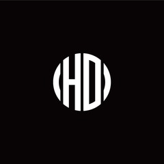 initial H O letter with circle style logo template vector