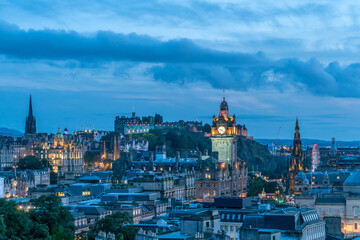 Fototapeta na wymiar Edinburgh Scotland Skyline at twilight ,viewed from Calton Hill