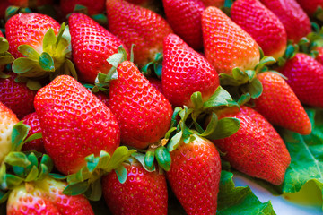 Fresh Juicy Strawberries at the Market