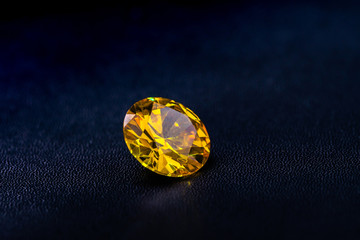 Natural yellow Sapphire gemstone, Jewel or gems on black