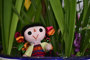 Mu&ntilde;eca otom&iacute;, artesan&iacute;a mexicana en la naturaleza