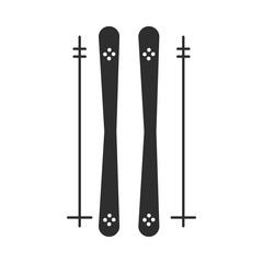 winter extreme sports equipment active lifestyle silhouette icon design