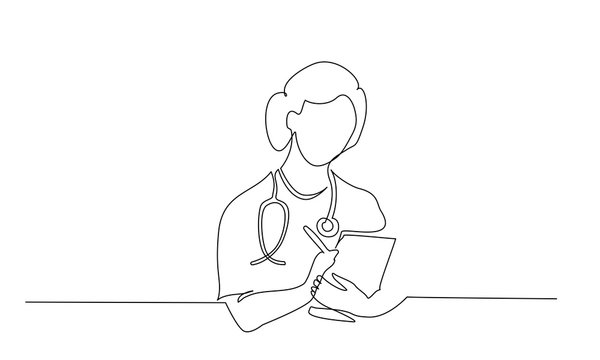 recommend clip art: Doctor therapist woman in medical uniform and with stethoscope