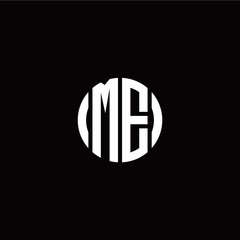 initial M E letter with circle style logo template vector