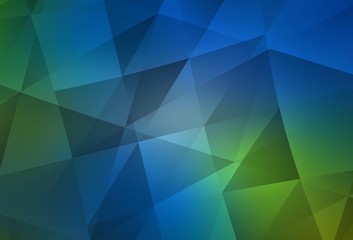 Light Blue, Green vector gradient triangles texture.