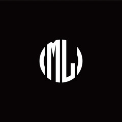 initial M L letter with circle style logo template vector