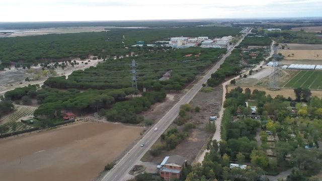 Tordesillas, historical village of Valladolid, Spain. Aerial Drone Footage