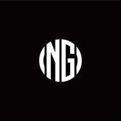 initial N G letter with circle style logo template vector