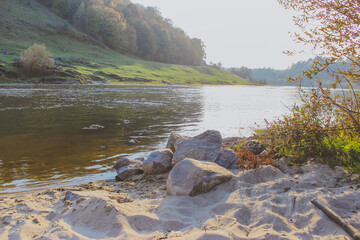 river in autumn. the river in the forest