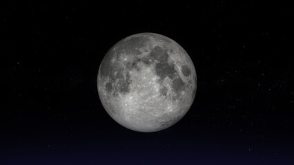 Fototapeta na wymiar The Full Moon phase. Photo realistic 3D render.