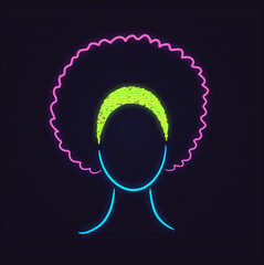 Fototapeta na wymiar Neon profile picture faceless avatar