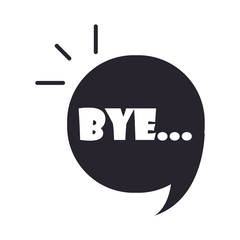 slang bubbles, hand drawn bye text, over white background, silhouette icon style