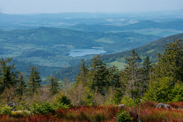 View from Mustek on Nyrsko Dam at Sumava national park, Czech republic