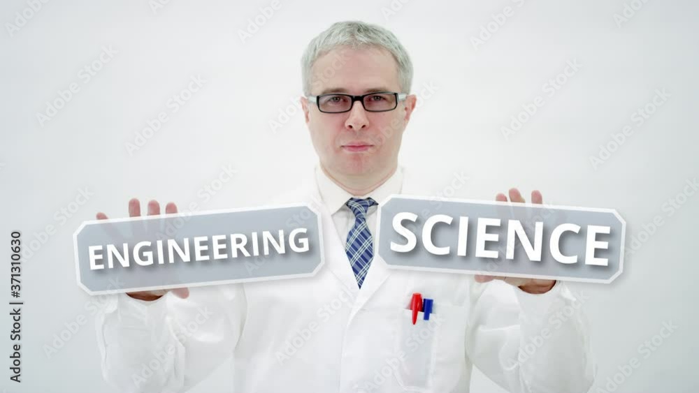 Poster engineer composes engineering science text