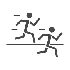 Fototapeta na wymiar running speed sport race people marathon practicing silhouette icon design