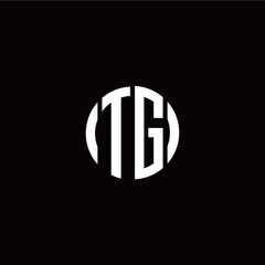 initial T G letter with circle style logo template vector