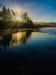 sunset over the beach