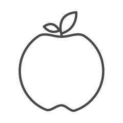 apple fresh healthy fruit diet line icon design