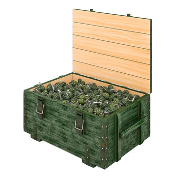 Ammo Crate With Hand Grenades, 3D Rendering