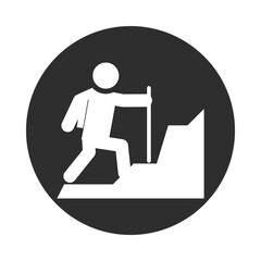 extreme sport rock climber active lifestyle block and flat icon