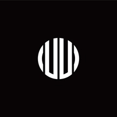 initial U U letter with circle style logo template vector
