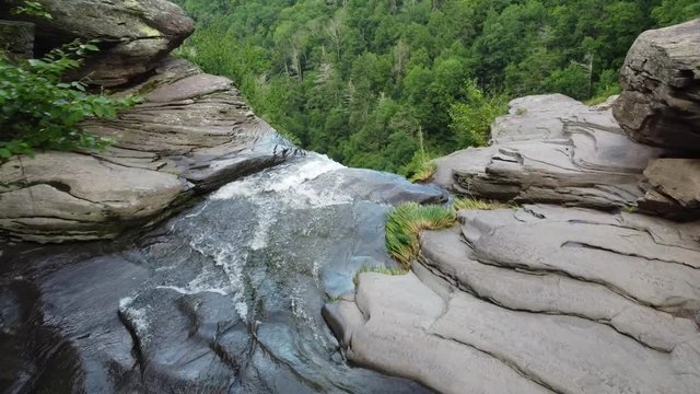 Beautiful aerial view of Kaaterskill Falls cascade in summer